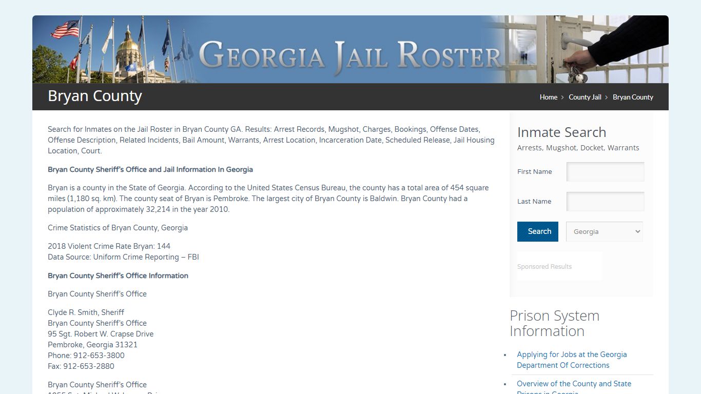 Bryan County | Georgia Jail Inmate Search
